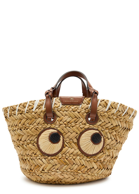 Photo: Anya Hindmarch Seagrass Eyes Small Raffia Basket bag - Natural - One Size