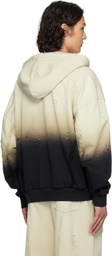 Feng Chen Wang Beige & Black Deconstructed Gradient Hoodie