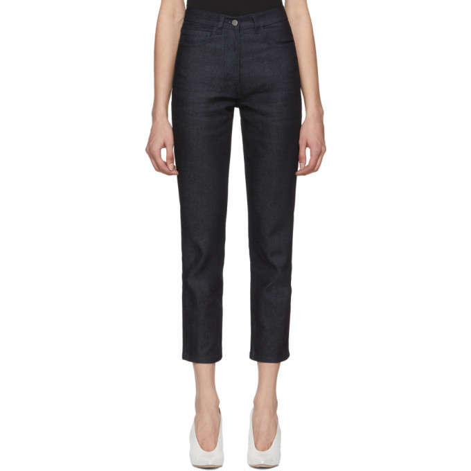 A-Plan-Application Indigo Straight Cropped Jeans