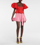 Oscar de la Renta High-rise wide-leg cotton shorts