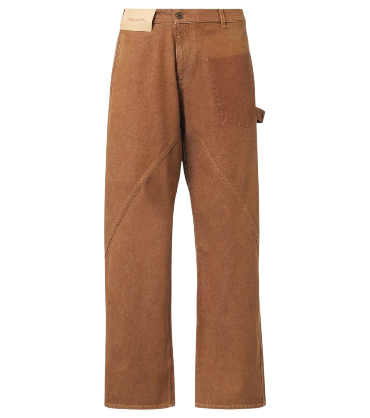 【関税&送料込】Jw Anderson Black Denim Wide-Leg Jeans JW ANDERSON Logo-Embroidered Raw-Edge Wide-Leg Jeans in Blue