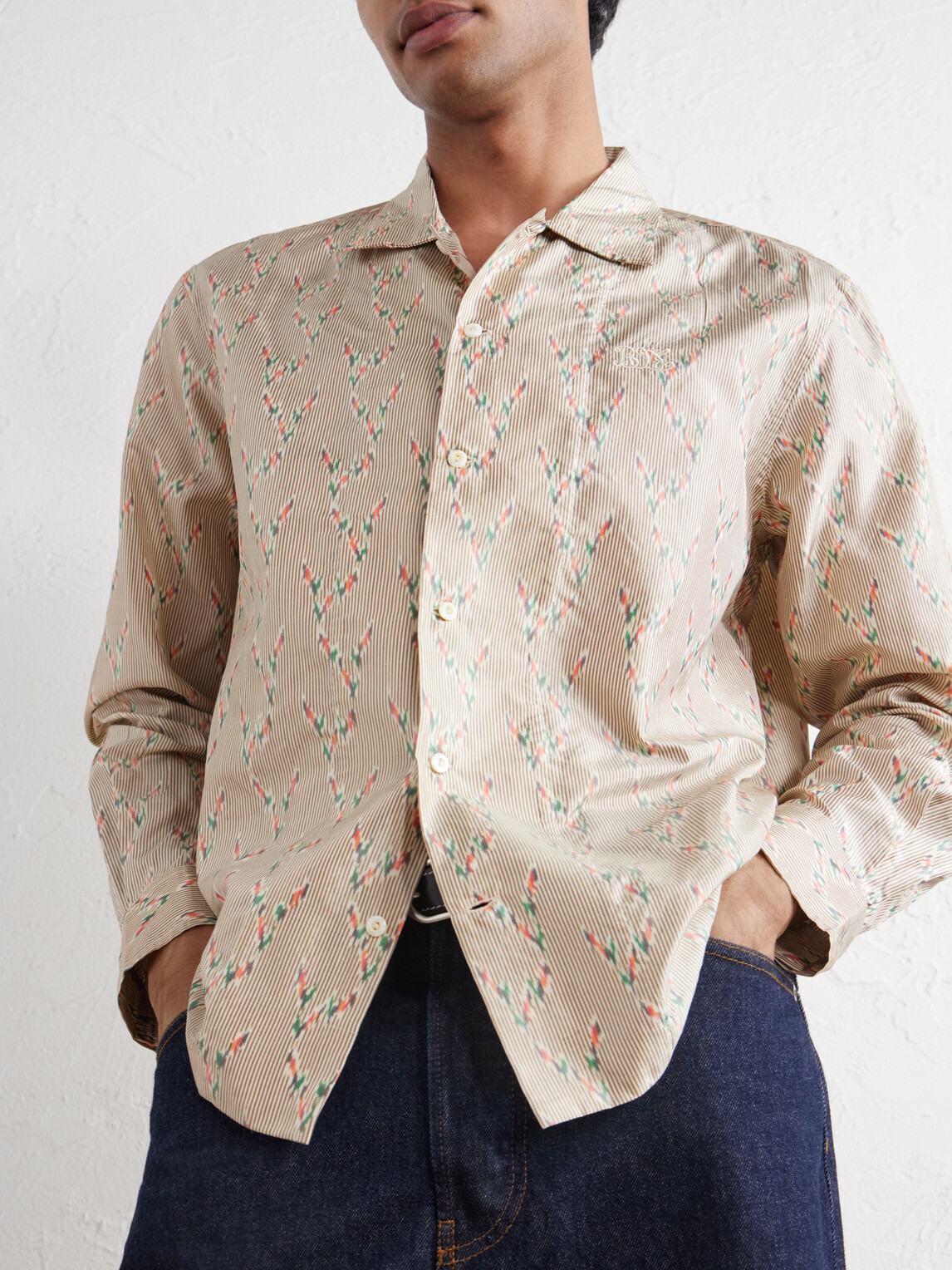 BODE - Sagebrush Printed Silk-Satin Shirt - Neutrals