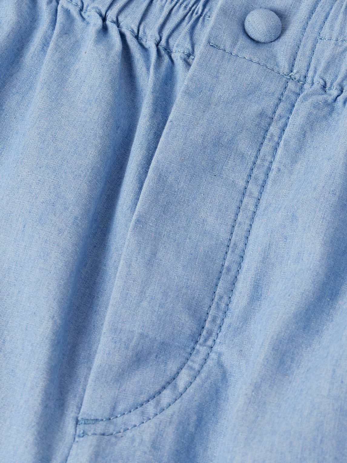 Valentino Garavani - Straight-Leg Studded Cotton-Chambray Shorts - Blue