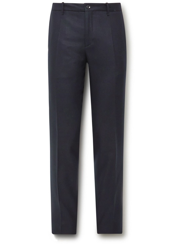 Photo: Incotex - Slim-Fit Virgin Wool-Flannel Trousers - Blue