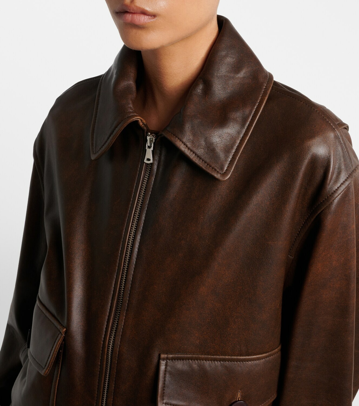 Nour Hammour Anton leather blouson jacket