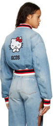 GCDS Blue Hello Kitty Edition Denim Bomber Jacket