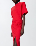 Pinko Long T Shirt Dress With Padded Shoulders Salsa Red