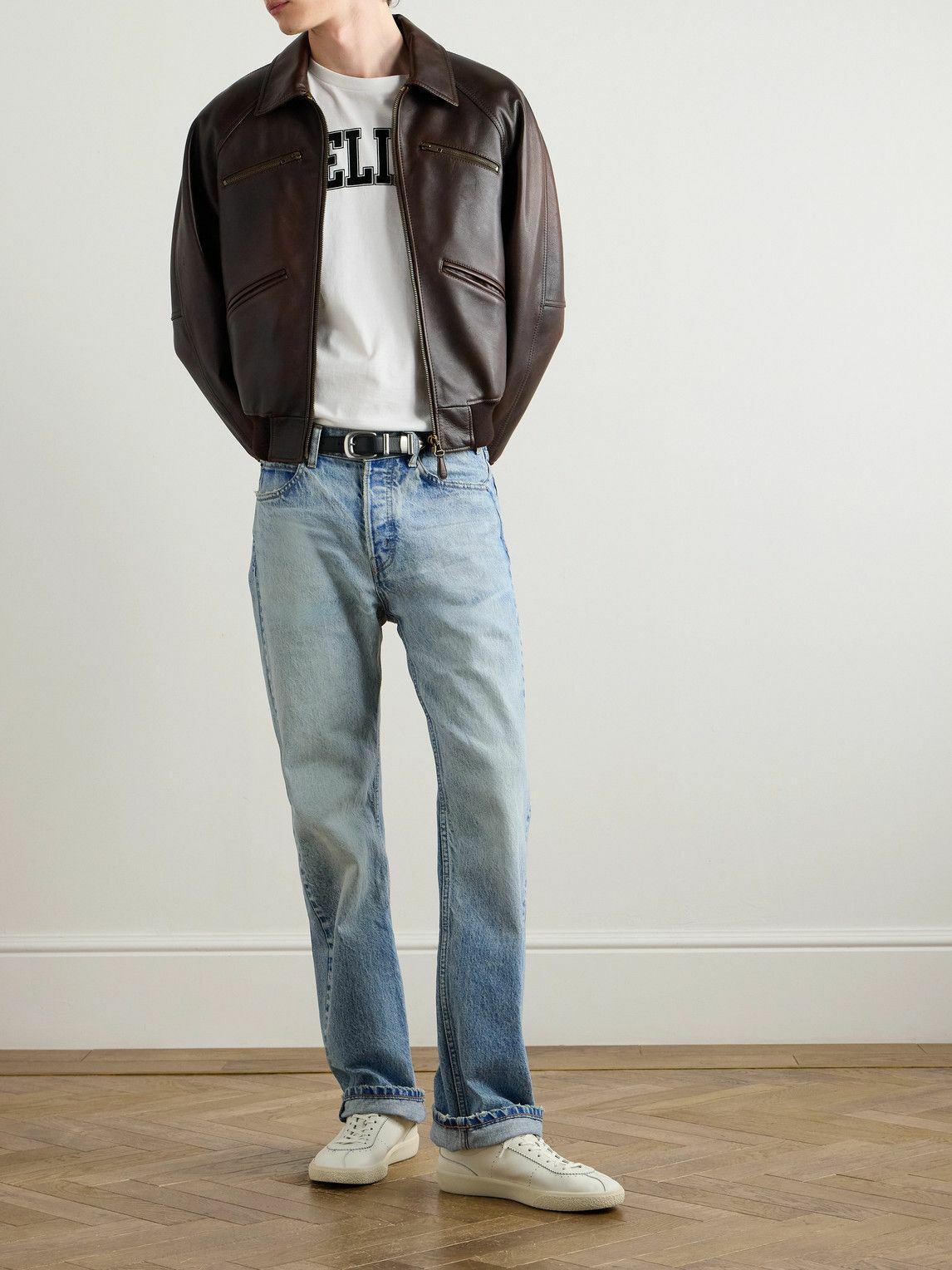 CELINE - Kurt Straight-Leg Distressed Jeans - Blue