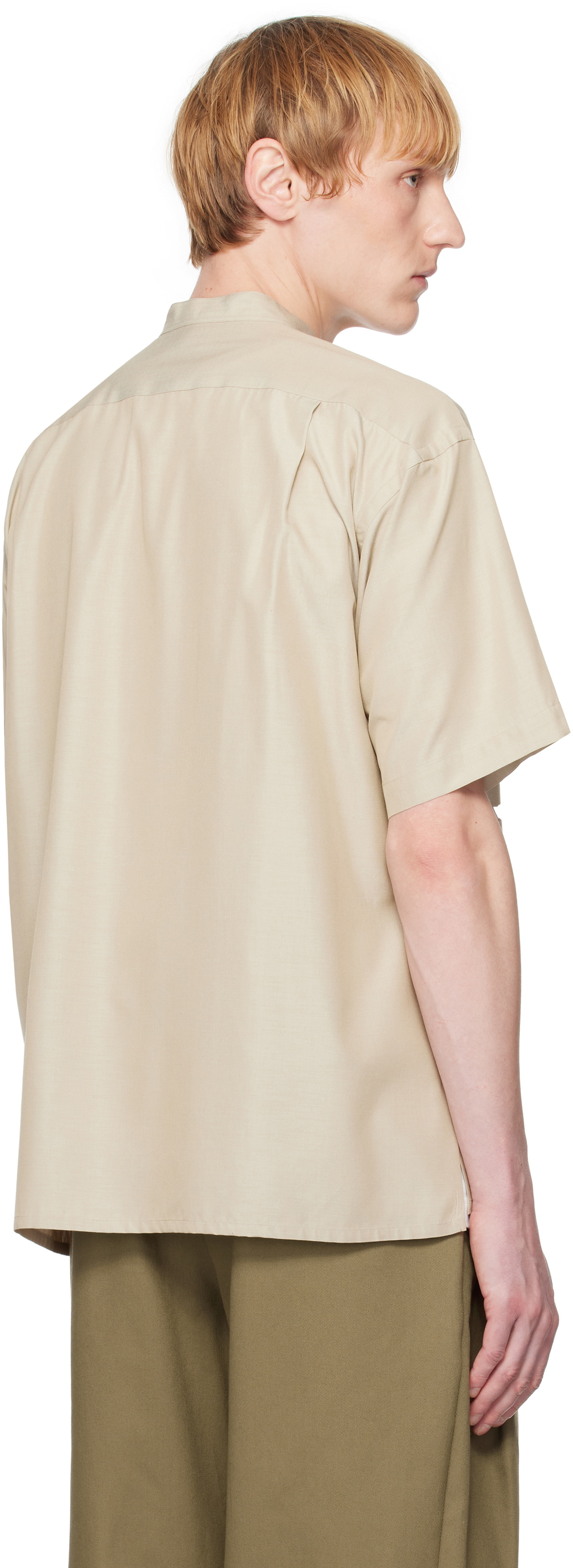 YLÈVE Beige Silk Chambray Shirt