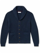 Brunello Cucinelli - Shawl-Collar Ribbed Cotton Cardigan - Blue