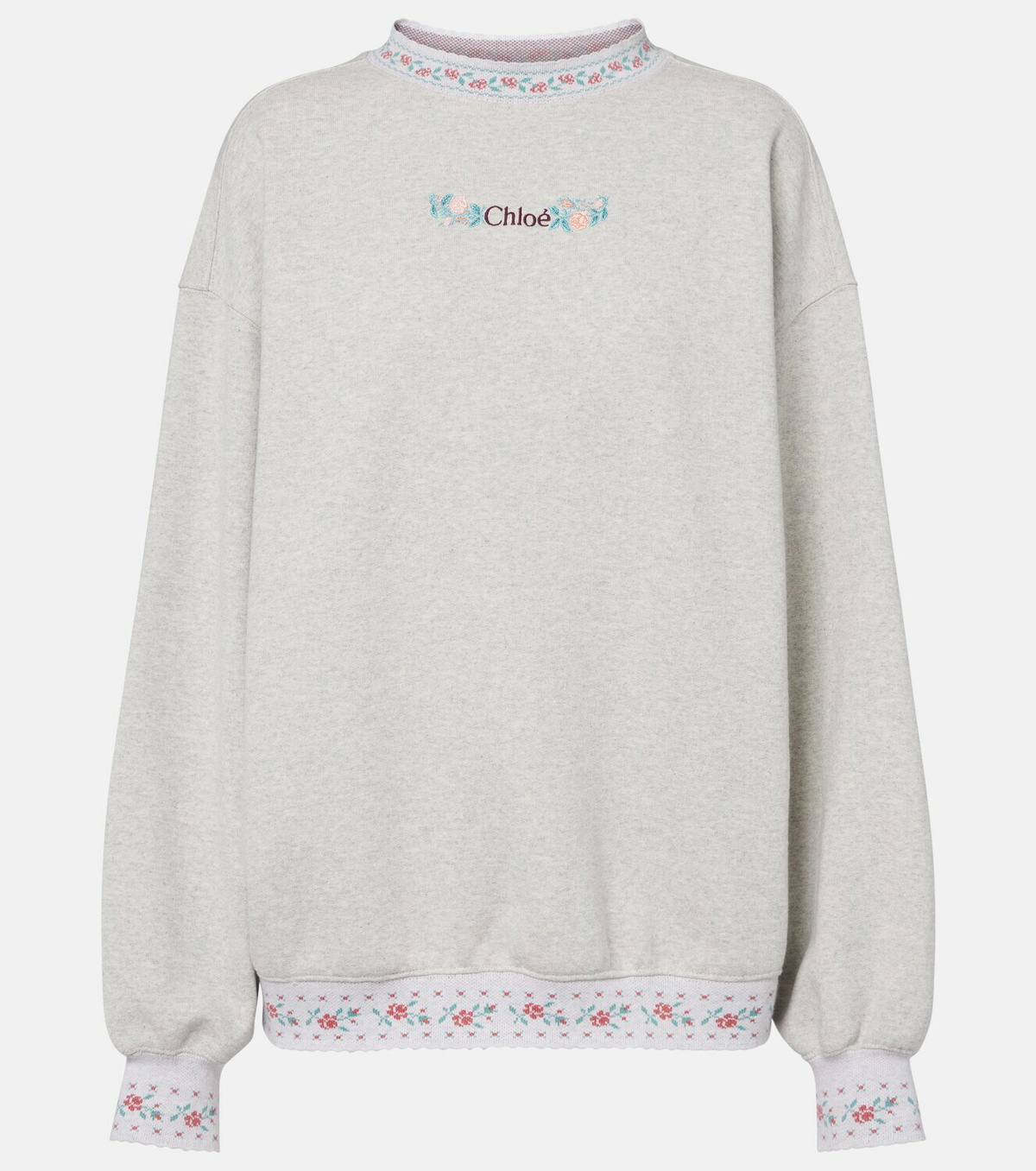 Chloé Embroidered cotton jersey sweatshirt