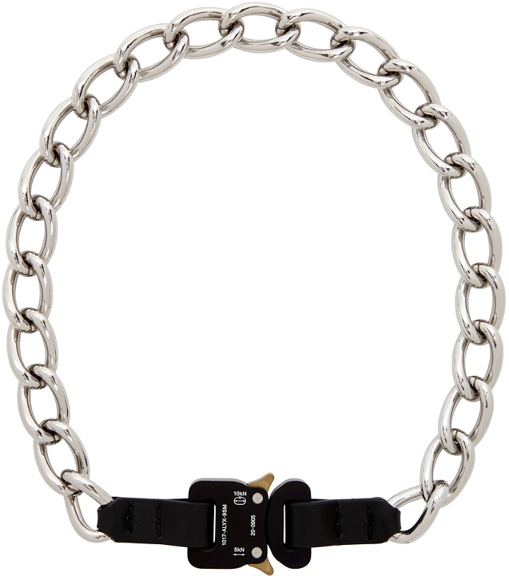 Photo: 1017 ALYX 9SM Silver Chain & Leather Buckle Necklace