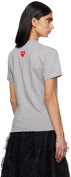 COMME des GARÇONS PLAY Gray 'Heart On Back' T-Shirt