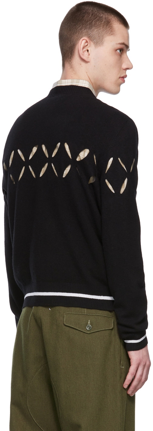 Stefan Cooke Sweater STEFAN COOKE Men's Blue Slashed Shaggy Sweater