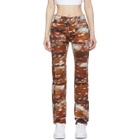 Lourdes Brown Multi-Pocket Deer Jeans