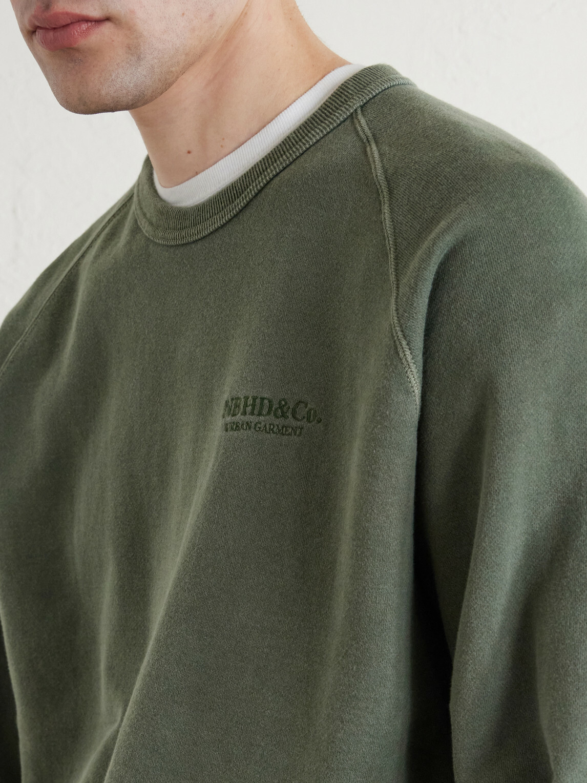 Neighborhood - Cotton Pigment Dyed Sweatshirt - Green