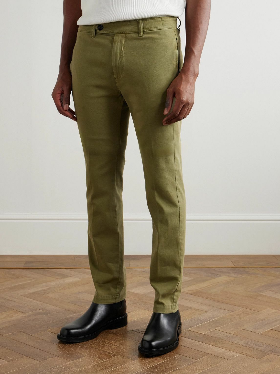 Massimo Alba - Winch2 Straight-Leg Cotton-Blend Twill Trousers - Green