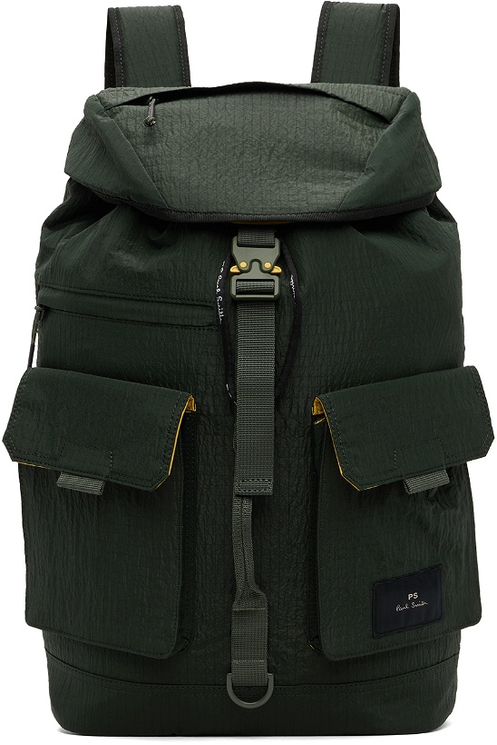 Photo: PS by Paul Smith Green Nylon Ripstop Backpack