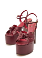 Valentino Garavani Crasher 125 Knotted Leather Platform Sandals Burgundy