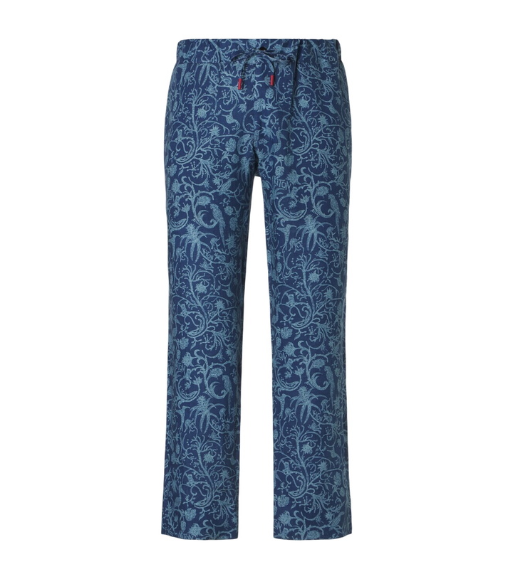 Photo: Kiton Printed linen straight pants