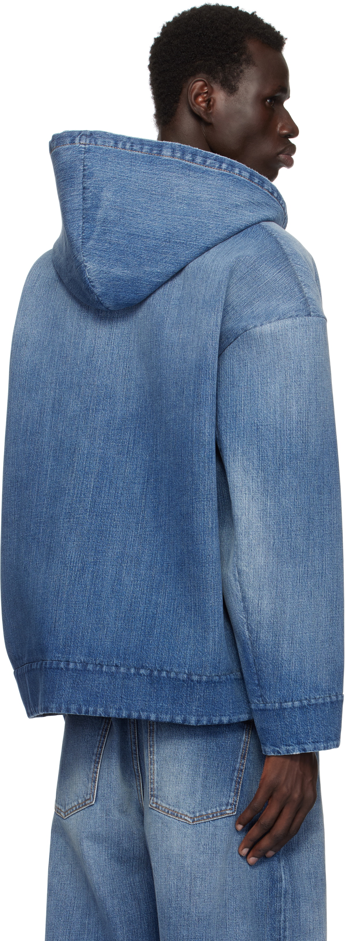 Valentino Blue Oversized Denim Hoodie