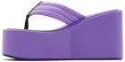 Coperni SSENSE Exclusive Purple Branded Wedge Sandals