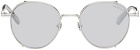 Moncler Silver & White Owlet Sunglasses