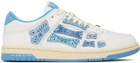 AMIRI White & Blue Bandana Skel Sneakers