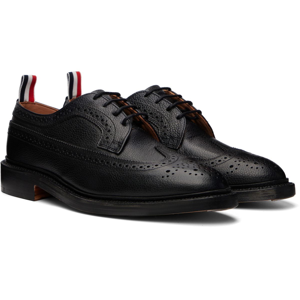 Thom Browne Black Leather Sole Longwing Brogues
