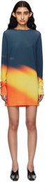 ISSEY MIYAKE Orange & Navy Light Leak Minidress