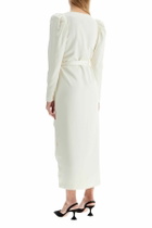 ROTATE wrap midi dress with a wrap White