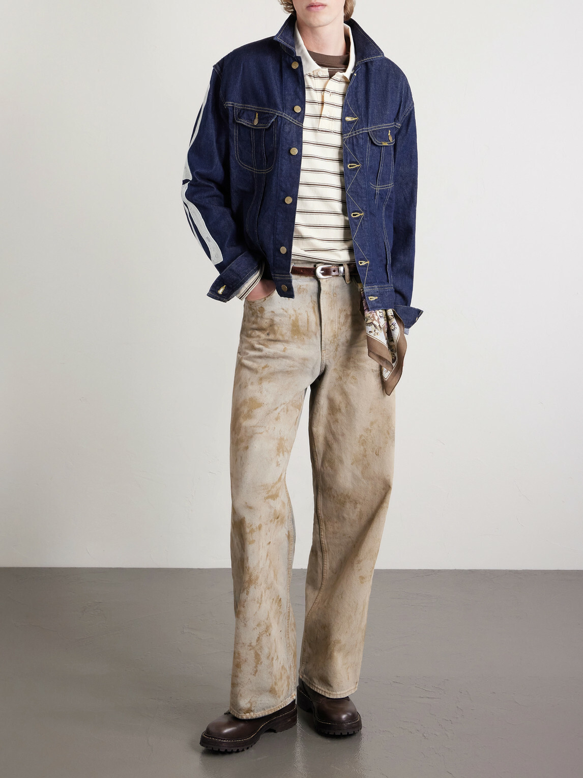KAPITAL - Embroidered Denim Jacket - Blue