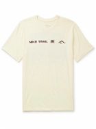 Nike Running - Trail Logo-Print Cotton-Blend Dri-FIT T-Shirt - Neutrals