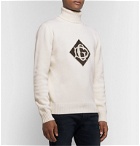 Dolce & Gabbana - Logo-Appliquéd Wool Rollneck Sweater - White