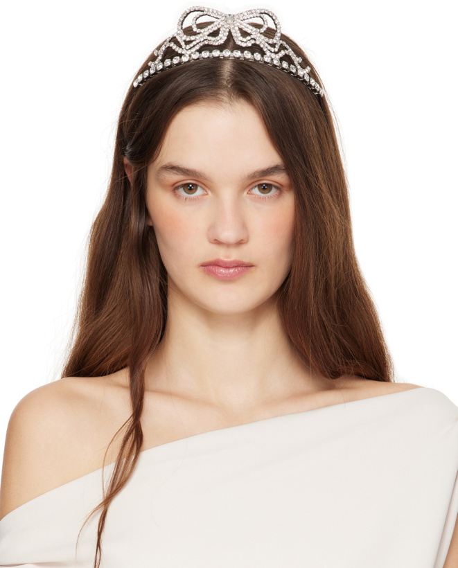 Photo: Blumarine Silver Bow Crystal Headband