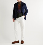 Boglioli - Kei Slim-Fit Unstructured Garment-Dyed Cotton-Velvet Blazer - Blue