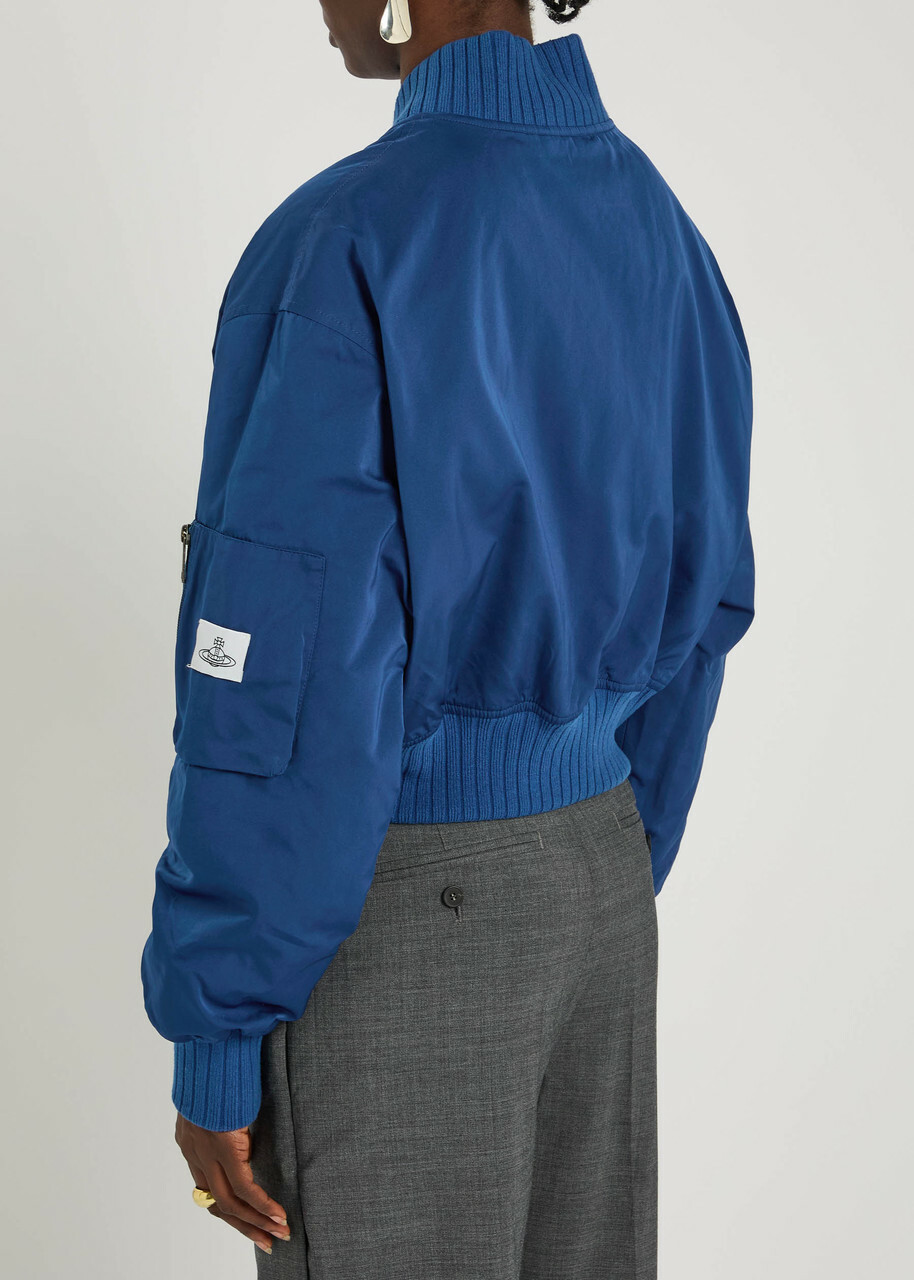 Vivienne Westwood Bernardo Quilted Taffeta Bomber Jacket Blue