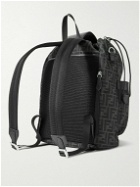 Fendi - Leather-Trimmed Logo-Jacquard Canvas Backpack
