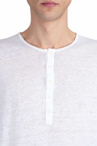 120% Lino T-shirt In White Linen