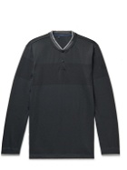 adidas Golf - Striped Primegreen Primeknit Golf Polo Shirt - Black