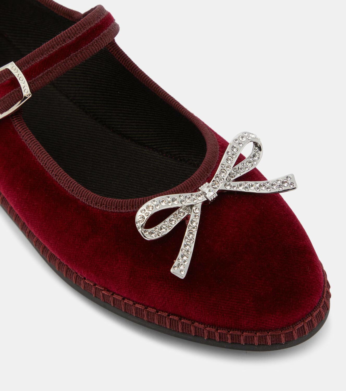 Giambattista Valli Bow-detail velvet ballet flats