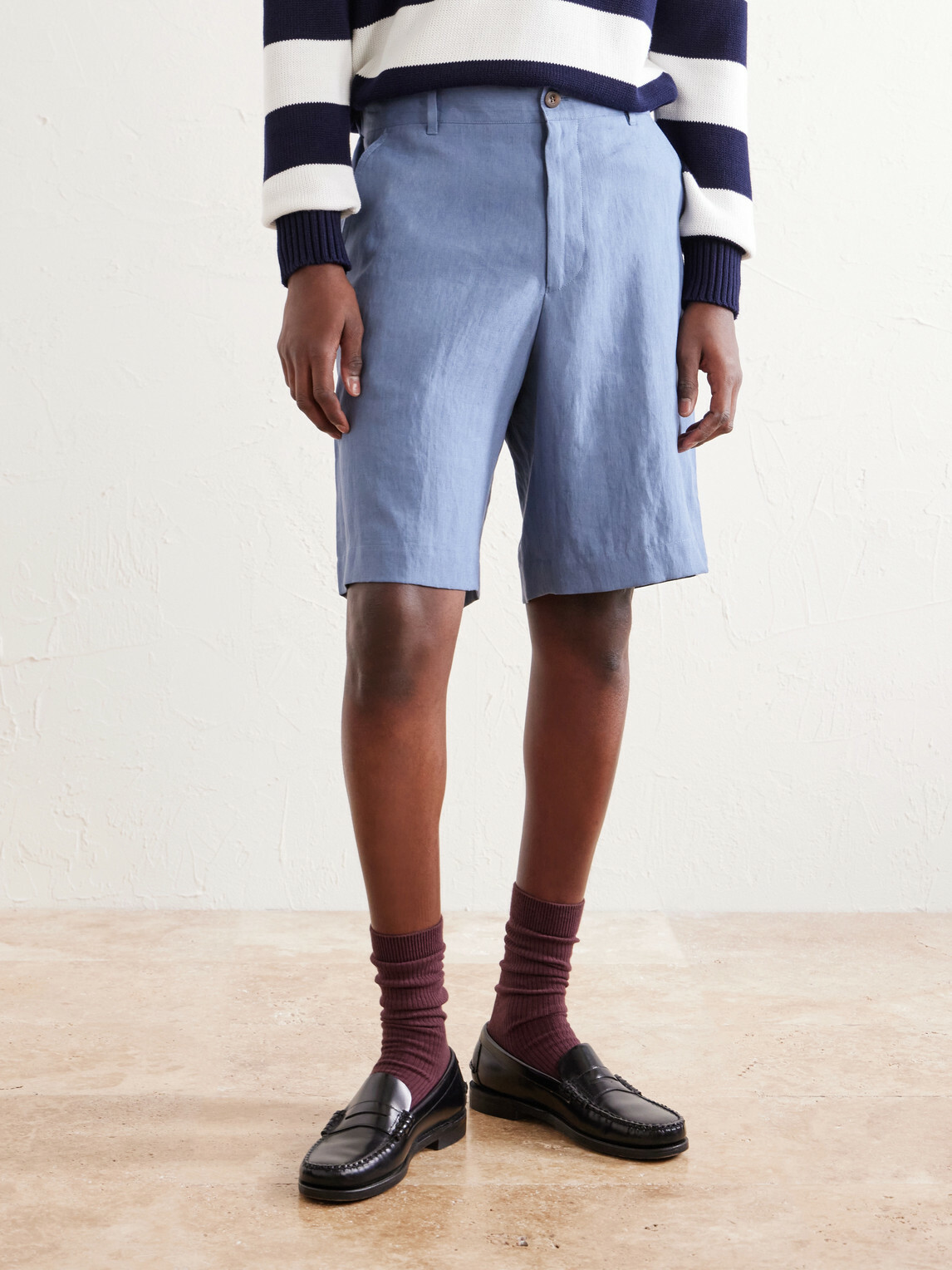 Paul Smith - Straight-Leg Linen Shorts - Blue