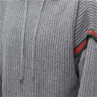 Gucci Men's Tape Logo Knit Hoodie in Grey