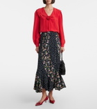 Rixo Emelin floral-appliqué silk blouse