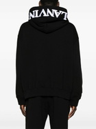 Lanvin Black Logo-Embroidered Cotton Hoodie