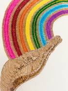 Jonathan Adler Neutral Rainbow Beaded Linen Cushion