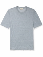 Altea - Linen and Cotton-Blend Jersey T-Shirt - Blue