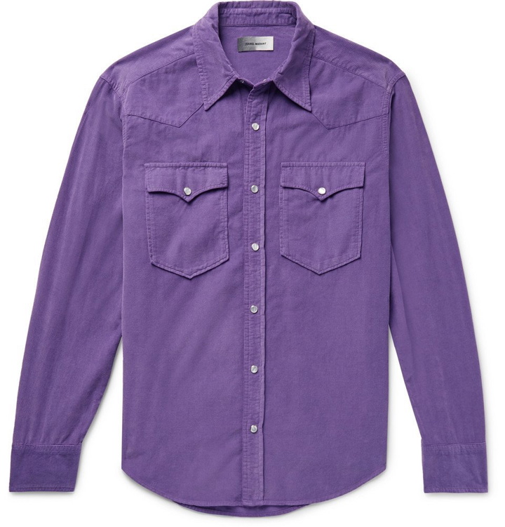 Photo: Isabel Marant - Vigo Cotton-Corduroy Western Shirt - Men - Purple