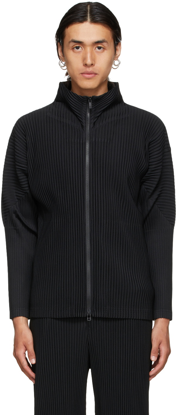 Homme Plissé Issey Miyake Black Basics Zip-Up Jacket Homme Plisse