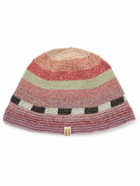 Visvim - Striped Crochet-Knit Wool, Linen and Cotton-Blend Bucket Hat - Pink